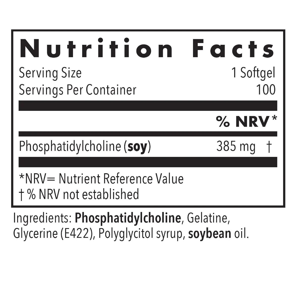 Phosphatidyl Choline x 100 Softgels